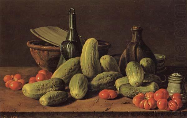 Still Life with Cucumbers and Tomatoes, Luis Menendez
